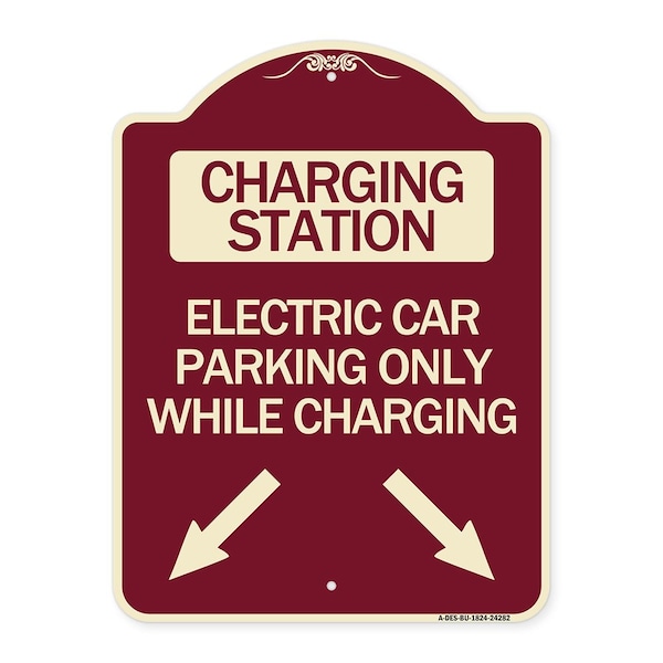 Charging Station Electric Car Parking Only While Charging with Left and Right Down Po, BU-1824-24282